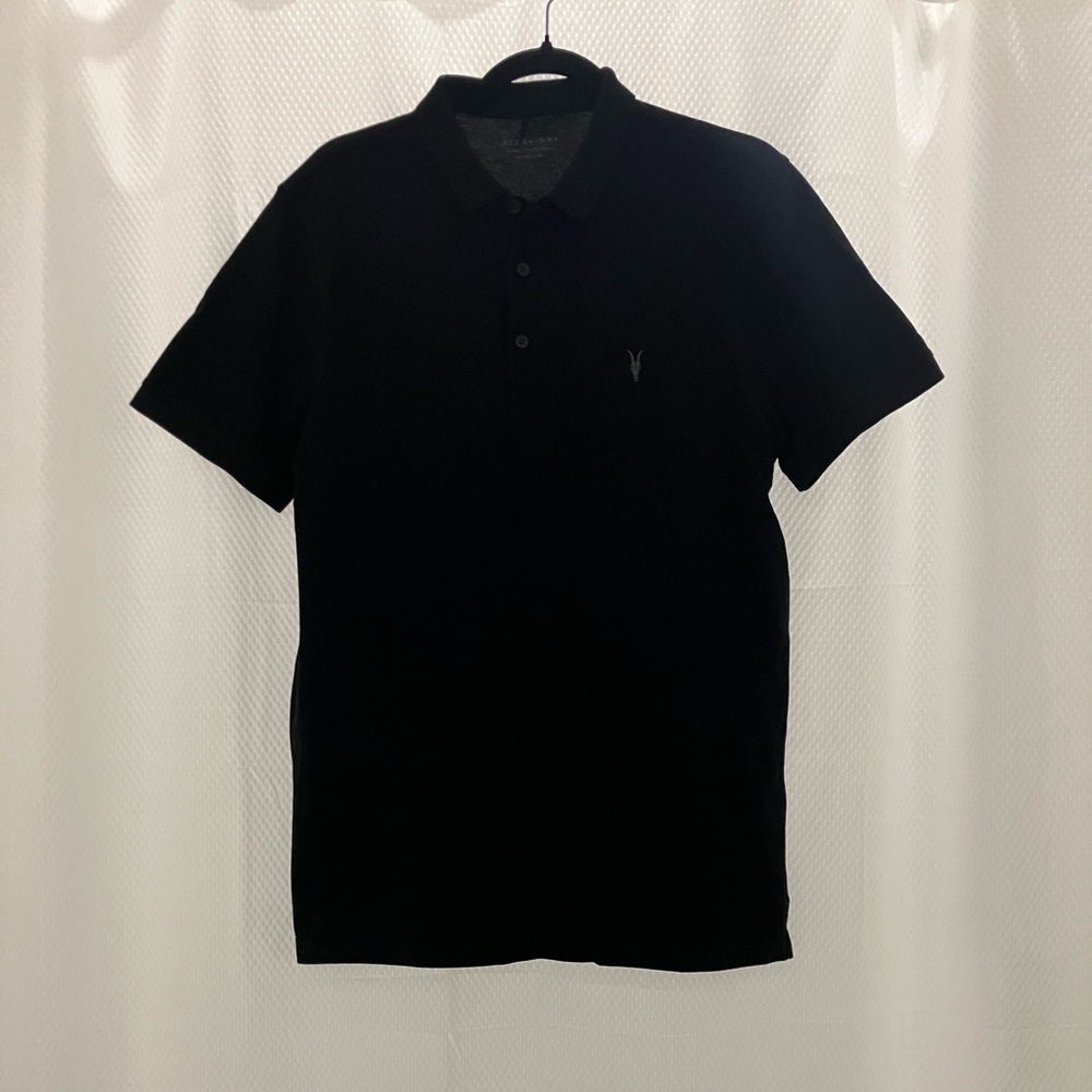 All Saints Black Polo Shirt